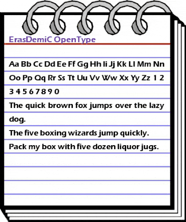 ErasDemiC Regular animated font preview