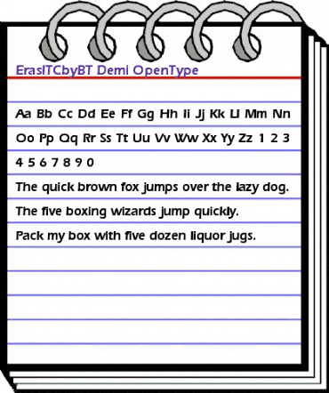 ErasITCbyBT Demi OpenType animated font preview