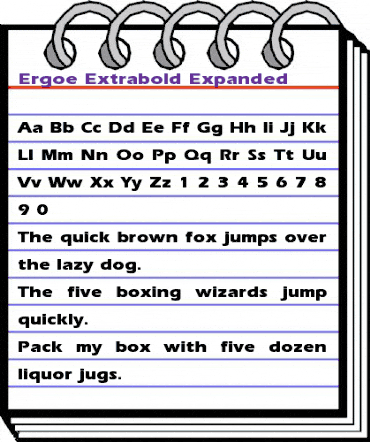 Ergoe Extrabold Expanded Regular animated font preview