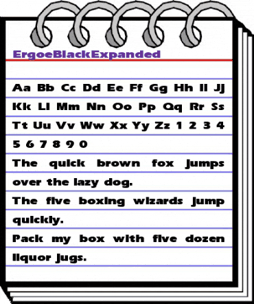 ErgoeBlackExpanded Regular animated font preview