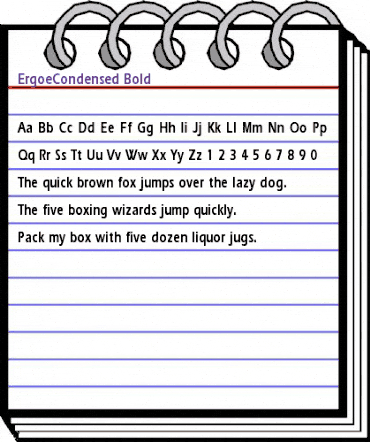 ErgoeCondensed Bold animated font preview ErgoeCondensed Bold animated font preview