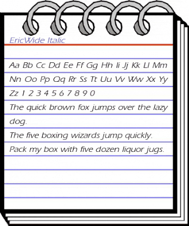 EricWide Italic animated font preview EricWide Italic animated font preview