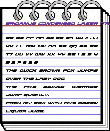 Eridanus Condensed Laser Italic Condensed Italic animated font preview Eridanus Condensed Laser Italic Condensed Italic animated font preview