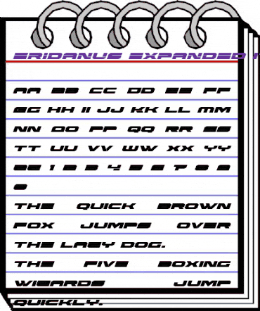 Eridanus Expanded Italic Expanded Italic animated font preview Eridanus Expanded Italic Expanded Italic animated font preview