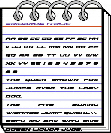 Eridanus Italic Italic animated font preview Eridanus Italic Italic animated font preview