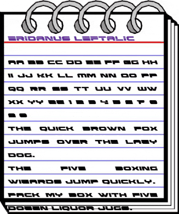 Eridanus Leftalic Italic animated font preview