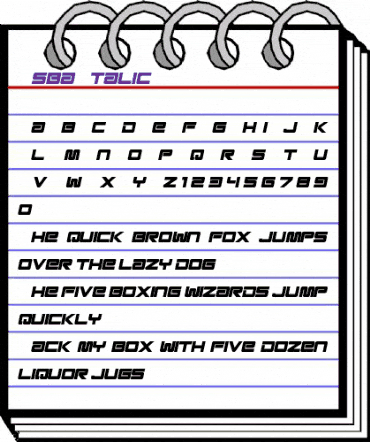 Esba - Italic Regular animated font preview