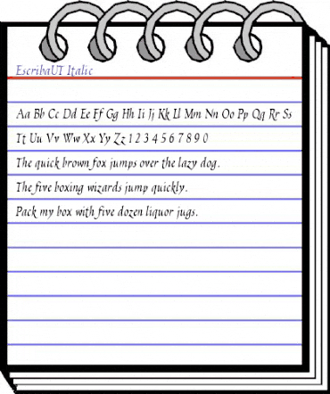 EscribaUT Italic Regular animated font preview