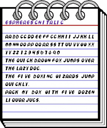 Espheres Cn Italic Italic animated font preview