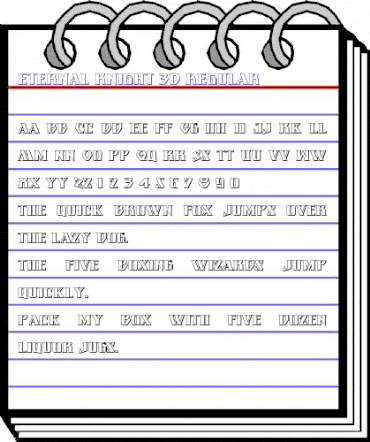 Eternal Knight 3D Regular animated font preview