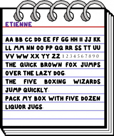 ETINNE Regular animated font preview
