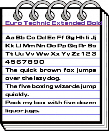 Euro Technic Extended Bold animated font preview Euro Technic Extended Bold animated font preview