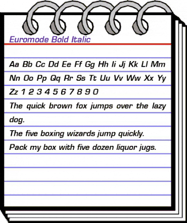 Euromode Bold Italic animated font preview Euromode Bold Italic animated font preview