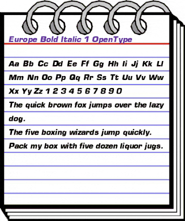 Europe Bold Italic animated font preview Europe Bold Italic animated font preview