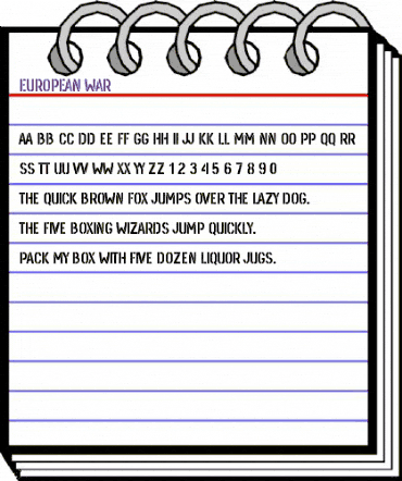 European War Regular animated font preview