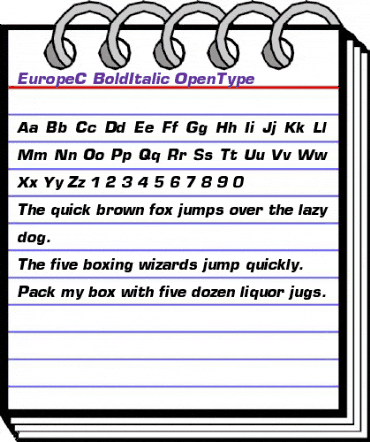 EuropeC Bold Italic animated font preview EuropeC Bold Italic animated font preview