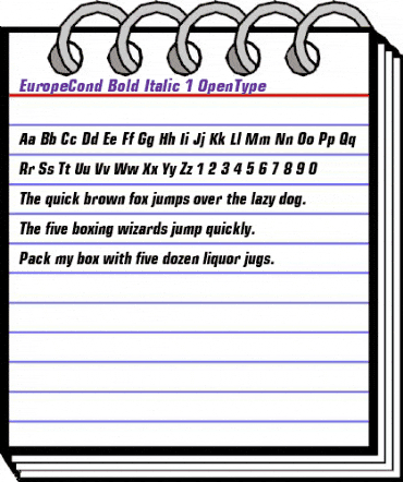 EuropeCond Bold Italic animated font preview EuropeCond Bold Italic animated font preview