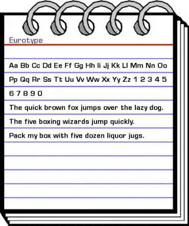 Eurotype Regular animated font preview