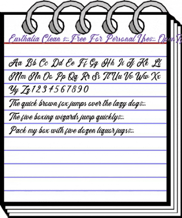 Eusthalia Clean Regular animated font preview