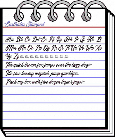 Eusthalia Stamped Stamped animated font preview
