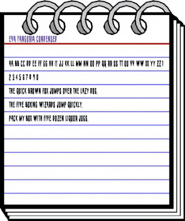 Eva Fangoria Condensed Condensed animated font preview