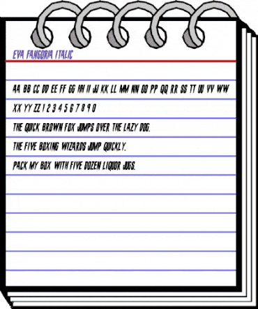 Eva Fangoria Italic Italic animated font preview