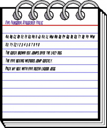 Eva Fangoria Staggered Italic Italic animated font preview Eva Fangoria Staggered Italic Italic animated font preview