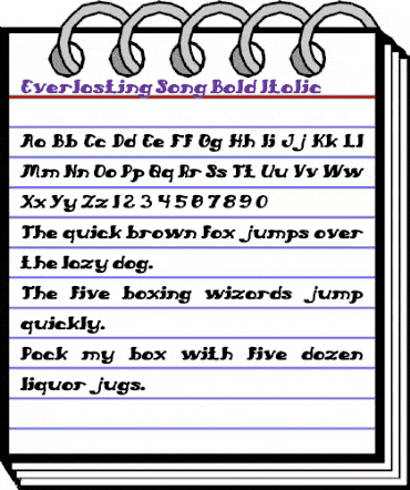 Everlasting Song Bold Italic animated font preview Everlasting Song Bold Italic animated font preview