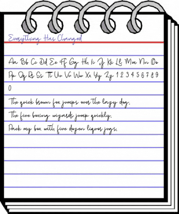 Everything Has Changed Regular animated font preview