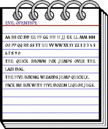 Evil Regular animated font preview Evil Regular animated font preview