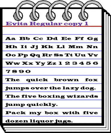 Evita Regular animated font preview