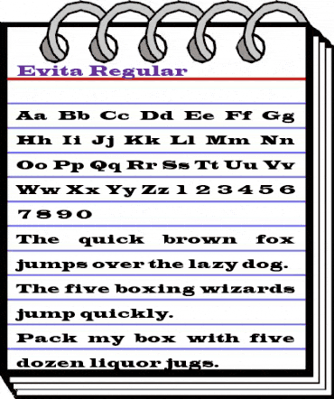 Evita Regular animated font preview Evita Regular animated font preview
