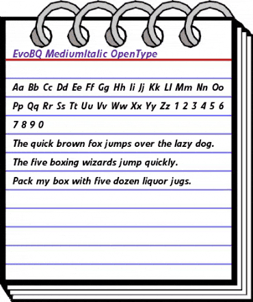 Evo BQ Regular animated font preview Evo BQ Regular animated font preview