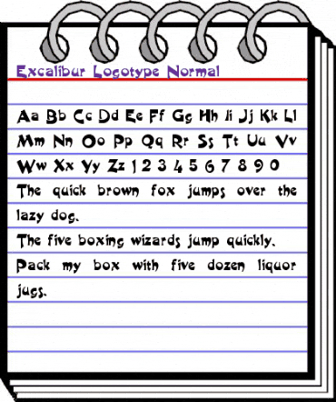 Excalibur Logotype Normal animated font preview