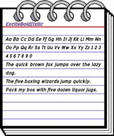 Excite Bold Italic animated font preview Excite Bold Italic animated font preview