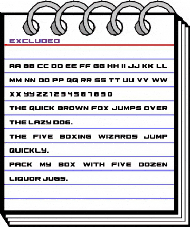 Excluded Regular animated font preview Excluded Regular animated font preview