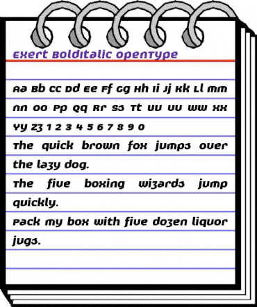 Exert BoldItalic animated font preview Exert BoldItalic animated font preview