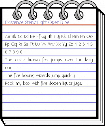 Existence Stencil Light Regular animated font preview Existence Stencil Light Regular animated font preview