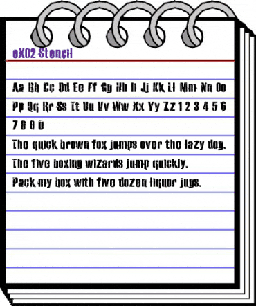 eXO2 Stencil Regular animated font preview