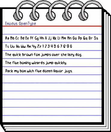 Exodus Regular animated font preview