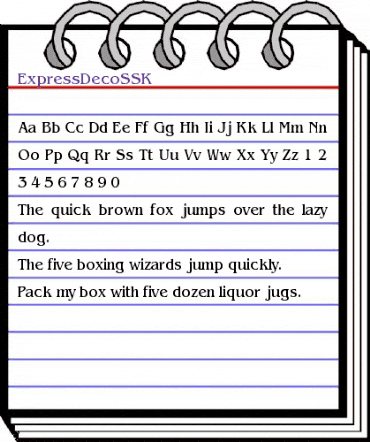 ExpressDecoSSK Regular animated font preview