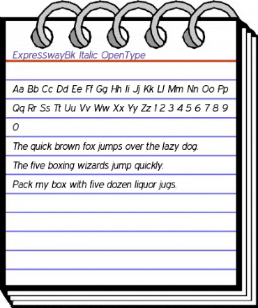 Expressway Bk Italic animated font preview Expressway Bk Italic animated font preview