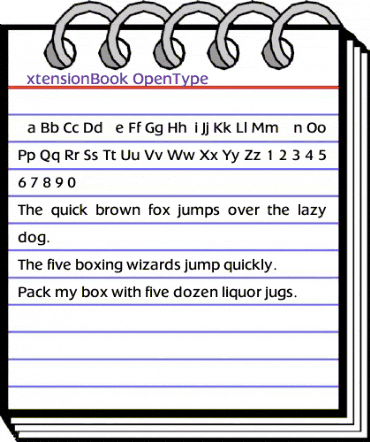 ExtensionBook Regular animated font preview ExtensionBook Regular animated font preview