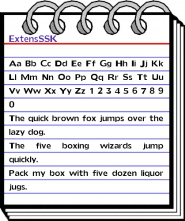 ExtensSSK Regular animated font preview ExtensSSK Regular animated font preview