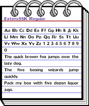 ExtensSSK Regular animated font preview