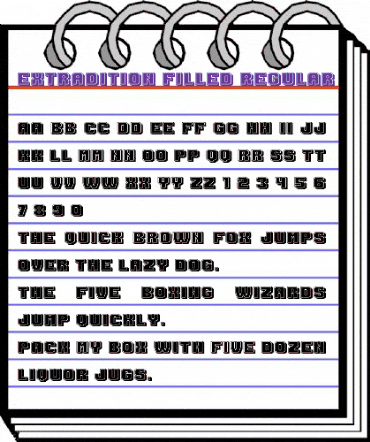Extradition Filled Regular animated font preview