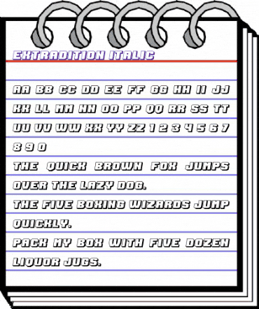 Extradition Italic animated font preview Extradition Italic animated font preview