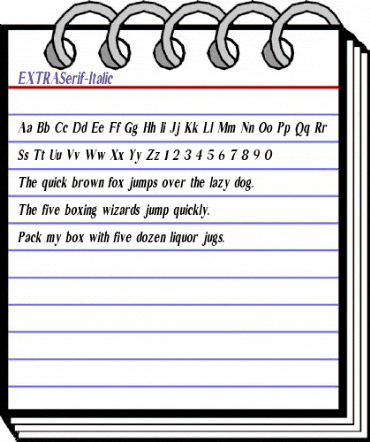 EXTRA Serif Italic animated font preview EXTRA Serif Italic animated font preview