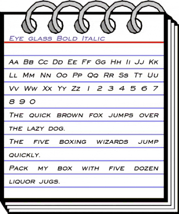 Eye glass Bold Italic animated font preview