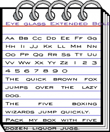 Eye glass Extended Bold animated font preview
